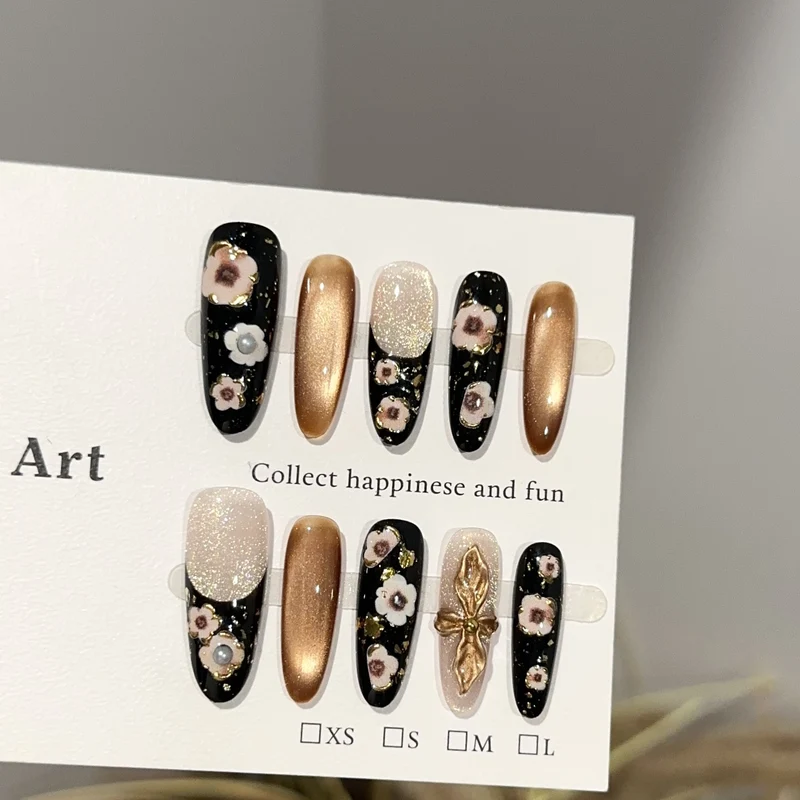 Elegantes Floral-Design Druck-Nagelkunst Set