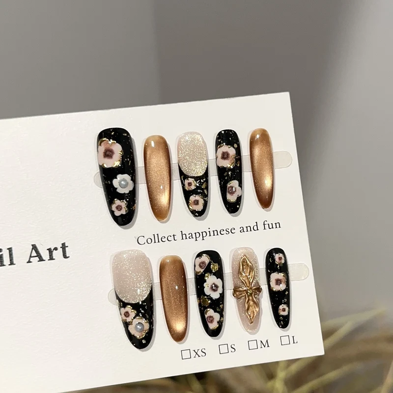 Elegantes Floral-Design Druck-Nagelkunst Set