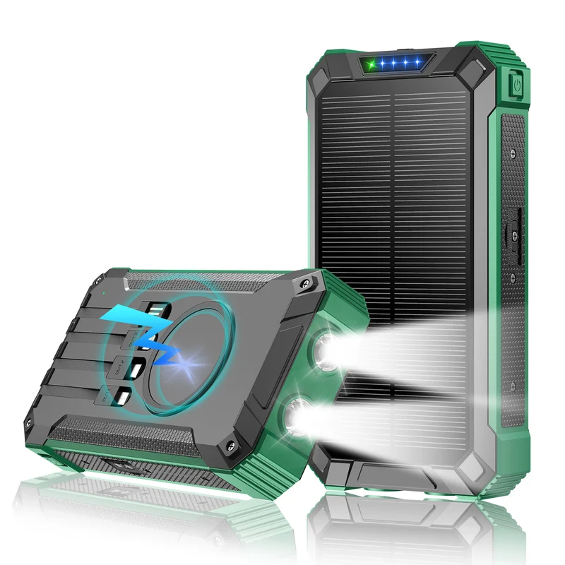 Solar- und Schnelllade-Powerbank mit LED-Taschenlampe Skanto