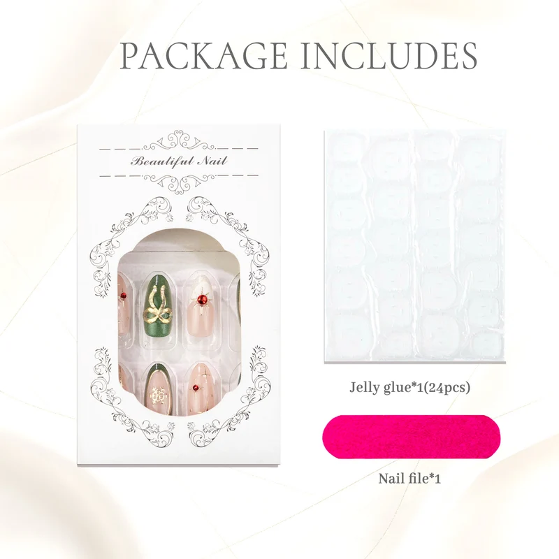 Elegante Holiday Press-On Nail Art Set
