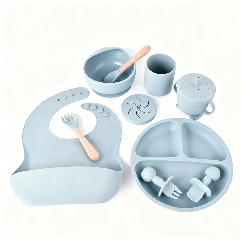 Kindergeschirr-Set aus Silikon, 6-teilig