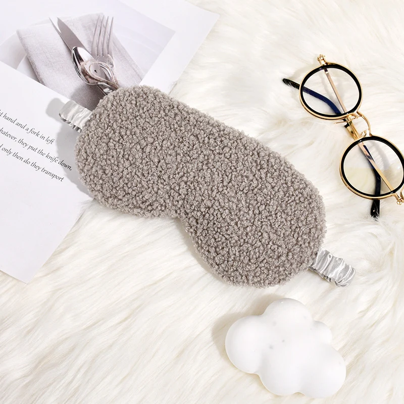 Skanto Teddyfleece-Schlafmaske für Damen mit verstellbarem Satinband Skanto