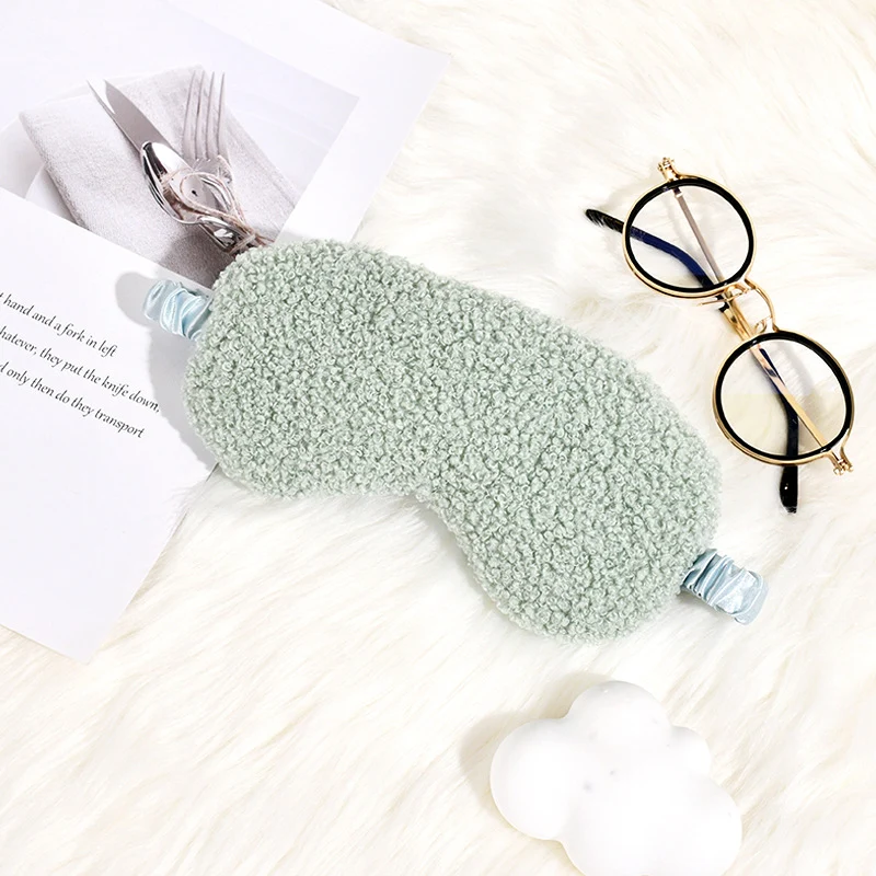 Skanto Teddyfleece-Schlafmaske für Damen mit verstellbarem Satinband Skanto