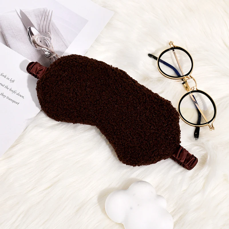 Skanto Teddyfleece-Schlafmaske für Damen mit verstellbarem Satinband Skanto
