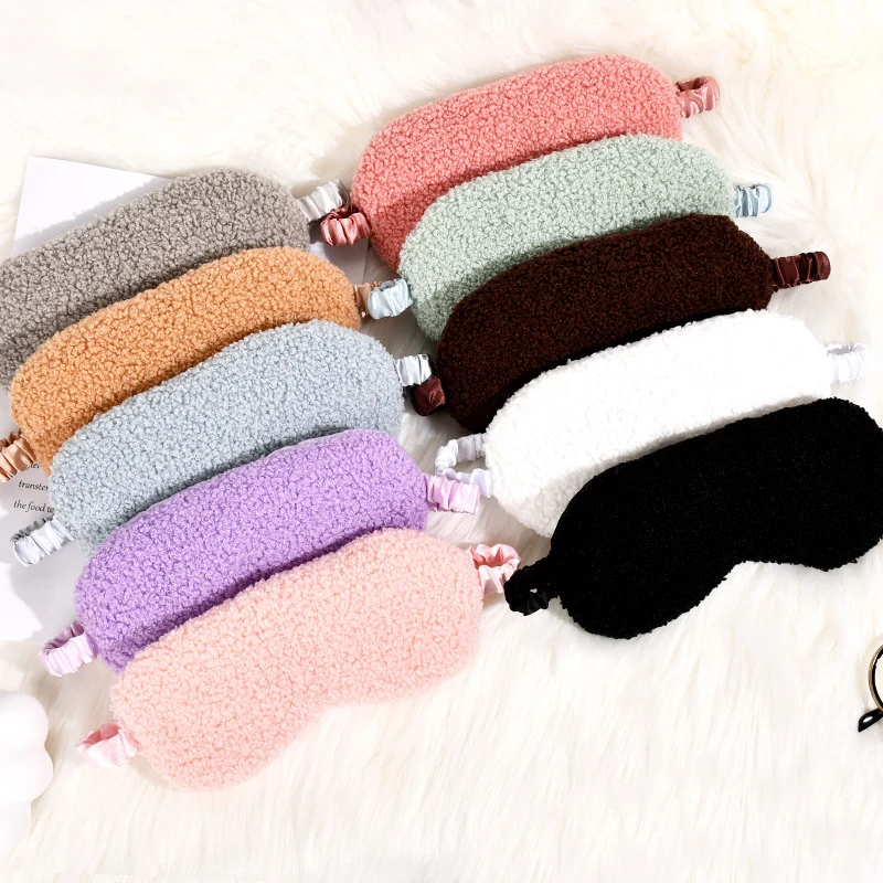 Skanto Teddyfleece-Schlafmaske für Damen mit verstellbarem Satinband Skanto