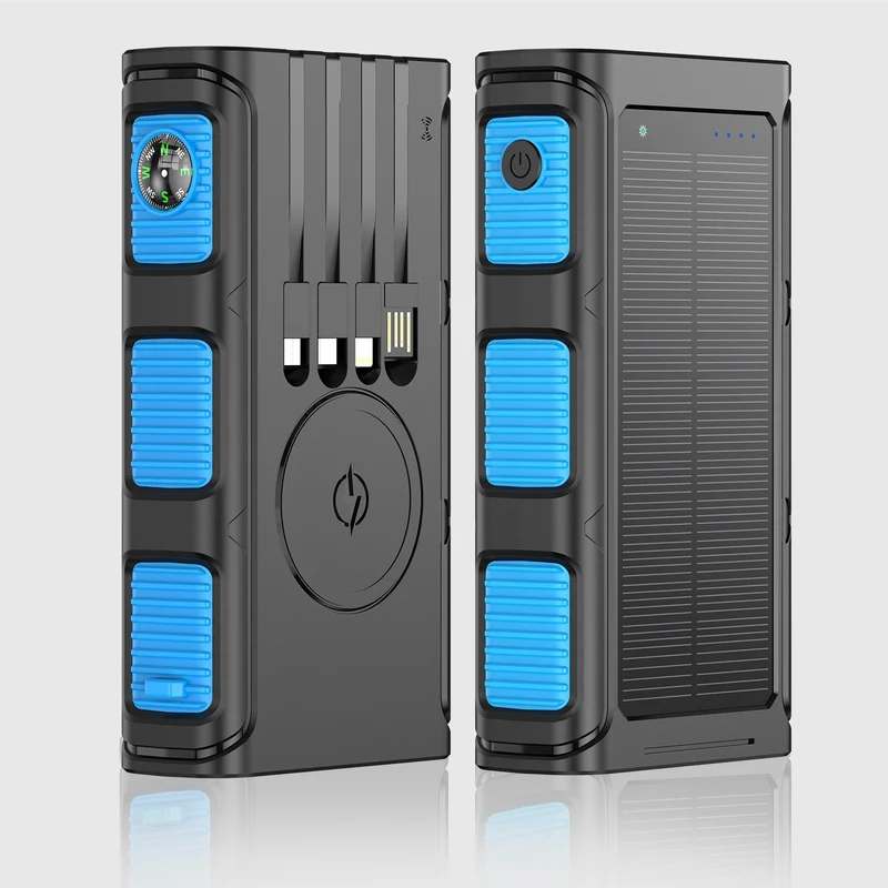 Multifunktionale Solar-Powerbank mit integriertem Kompass und Schnellladefunktion Skanto