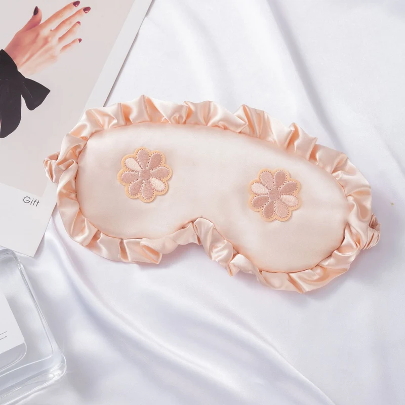Bestickte Satin-Schlafmaske für Damen mit Rüschenbesatz und weicher Polsterung Skanto
