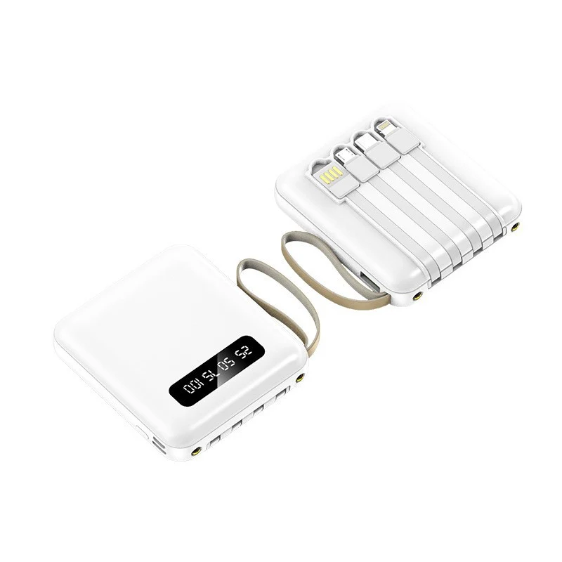 Kompakte Powerbank mit integrierten Ladekabeln Skanto