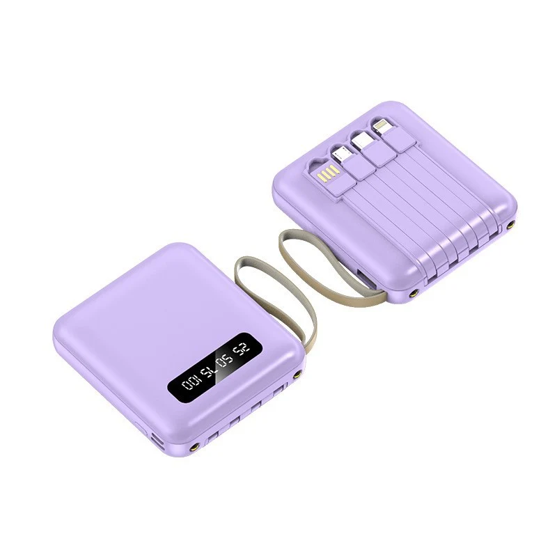 Kompakte Powerbank mit integrierten Ladekabeln Skanto