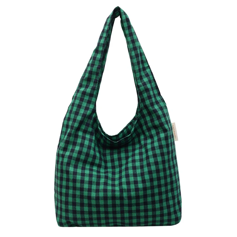 Gingham-Muster Hobo-Tasche
