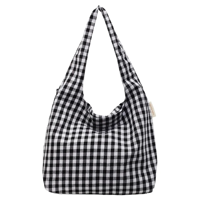 Gingham-Muster Hobo-Tasche