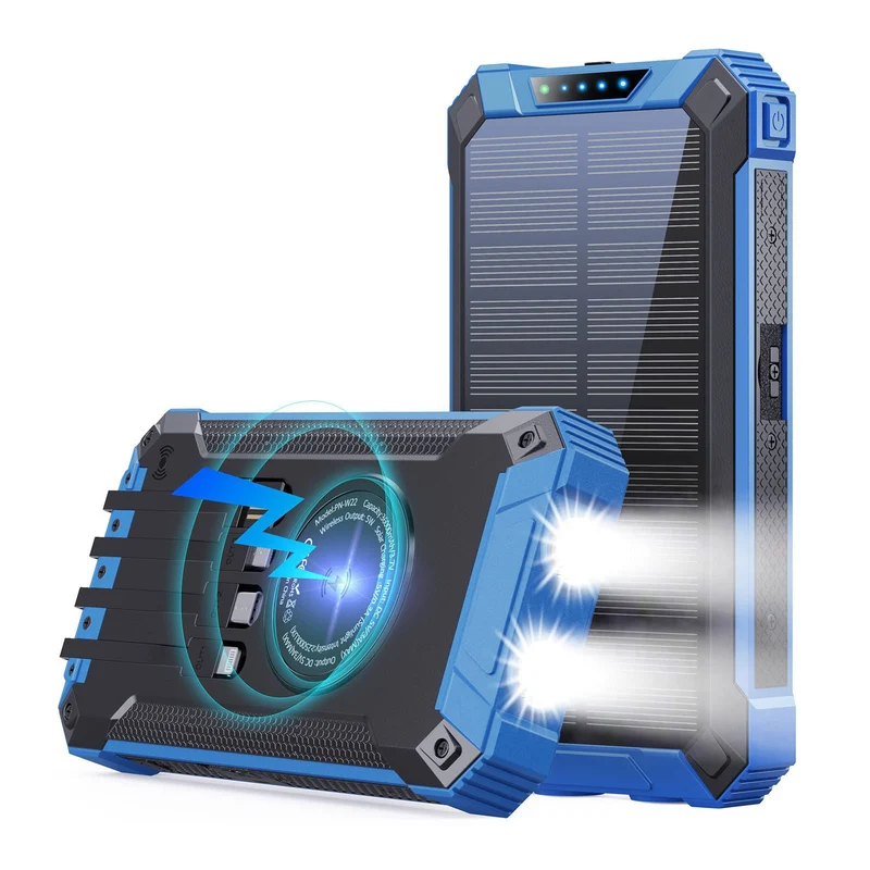 Hochleistungs-Solar-Powerbank mit multifunktionalen Kabeln Skanto