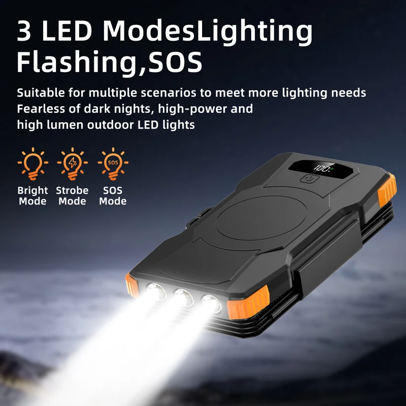 Hochleistungs-Solar-Powerbank mit integrierter LED-Beleuchtung Skanto