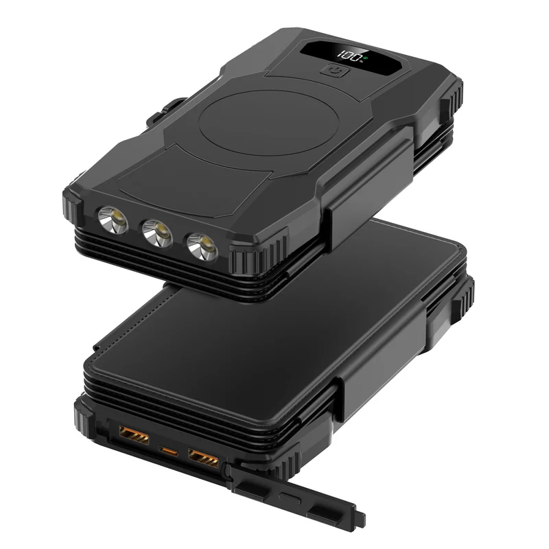 Hochleistungs-Solar-Powerbank mit integrierter LED-Beleuchtung Skanto