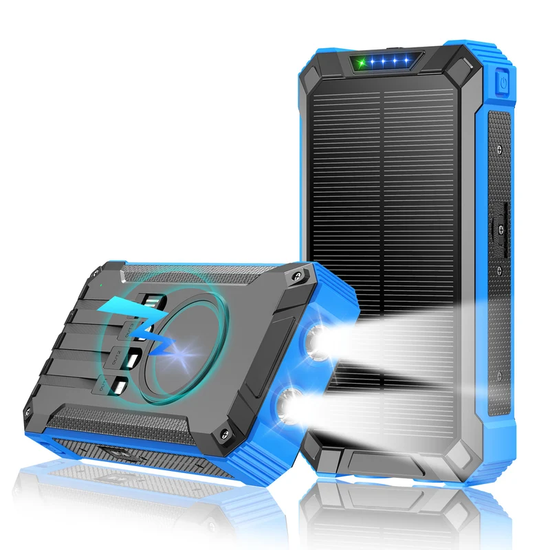 Hochleistungs-Solar-Powerbank mit Dual-LED-Leuchten und Schnellladefunktion Skanto