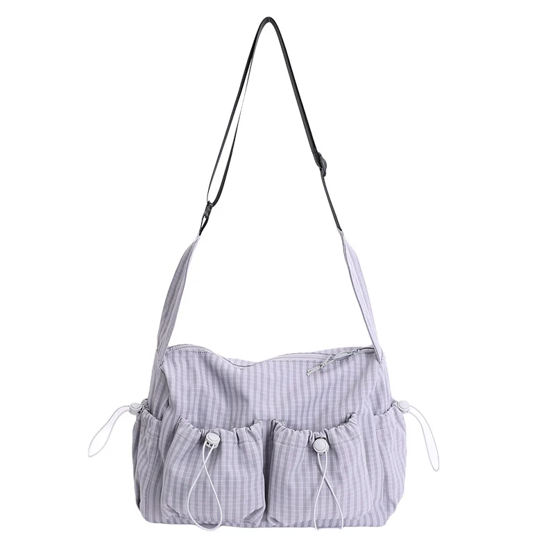 Lässige karierte Schultertasche
