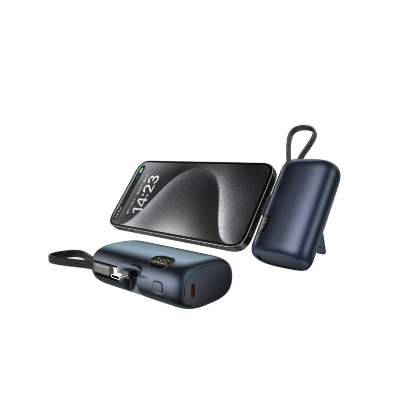 Tragbare Powerbank mit digitaler Ladeanzeige und Multifunktionskabel Skanto