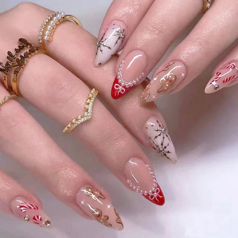 Dekoratives Floral Press-On Nagelset