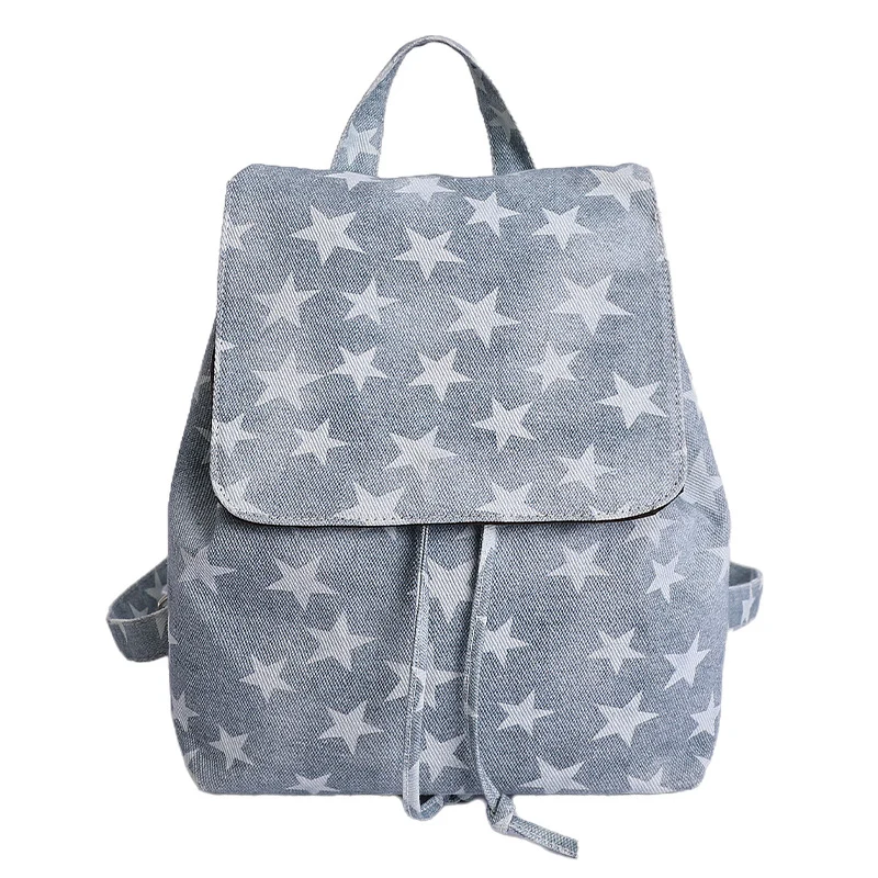 Sternenmuster Denim Rucksack