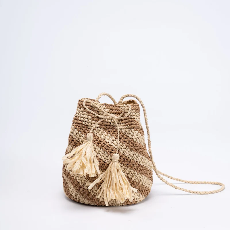 Strukturierte Makramee-Handtasche Skanto