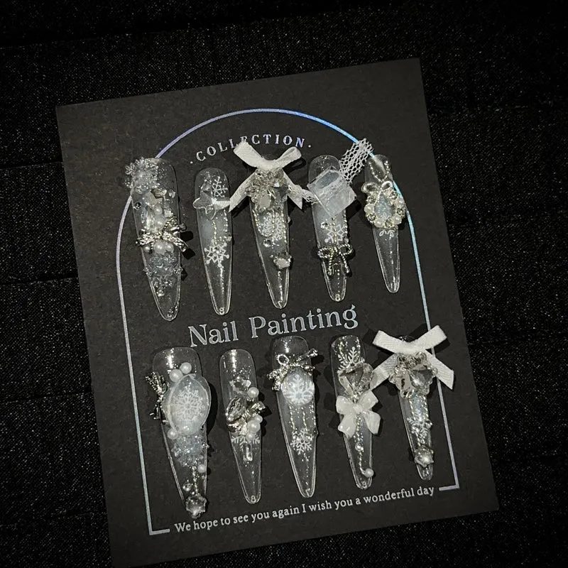 Ausgefallenes Press-On Nageldesign-Set