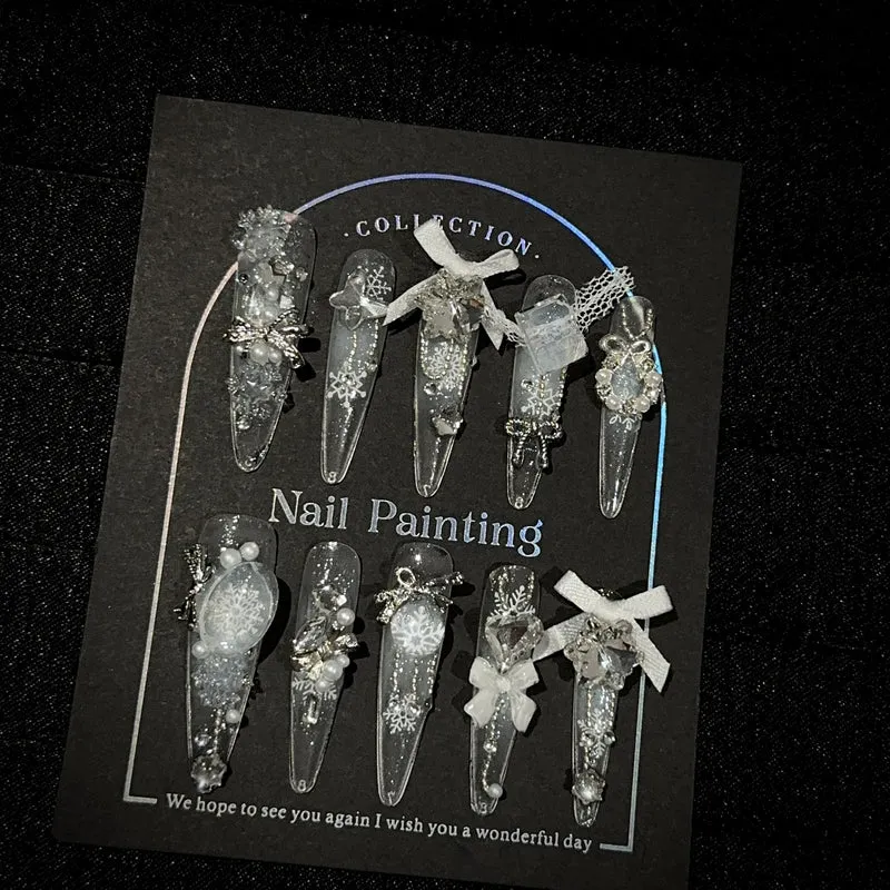 Ausgefallenes Press-On Nageldesign-Set