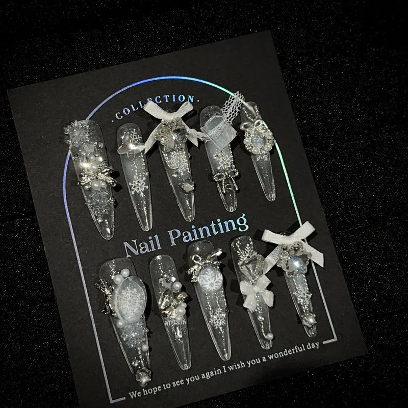 Ausgefallenes Press-On Nageldesign-Set