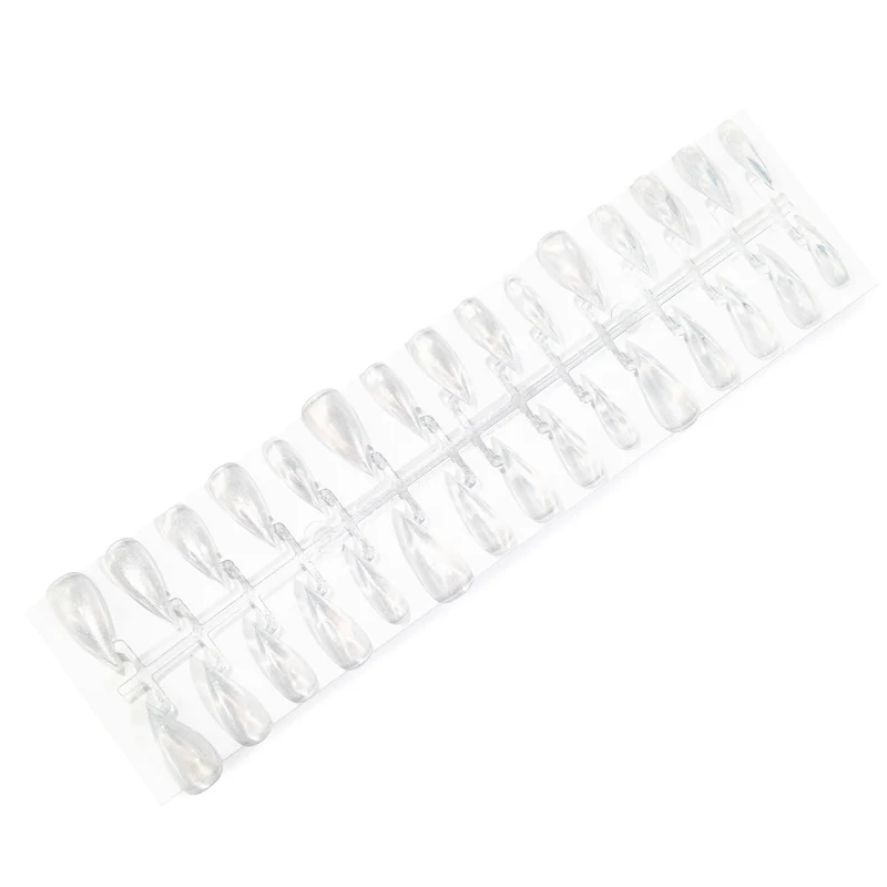 Premium Klare Press-On Nagelset