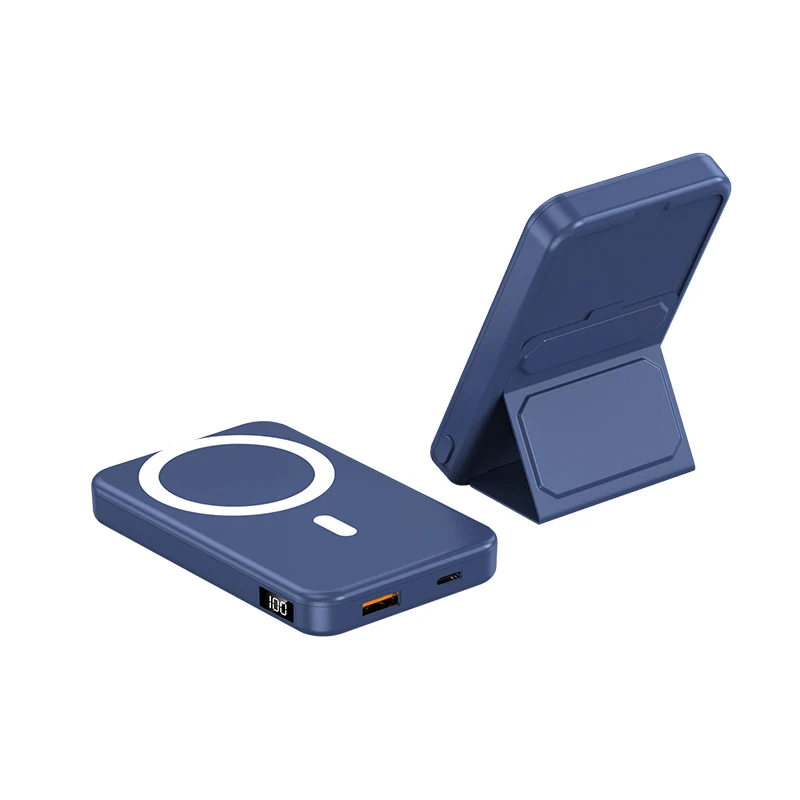 Tragbare Powerbank mit integriertem Ständer und LCD-Anzeige Skanto