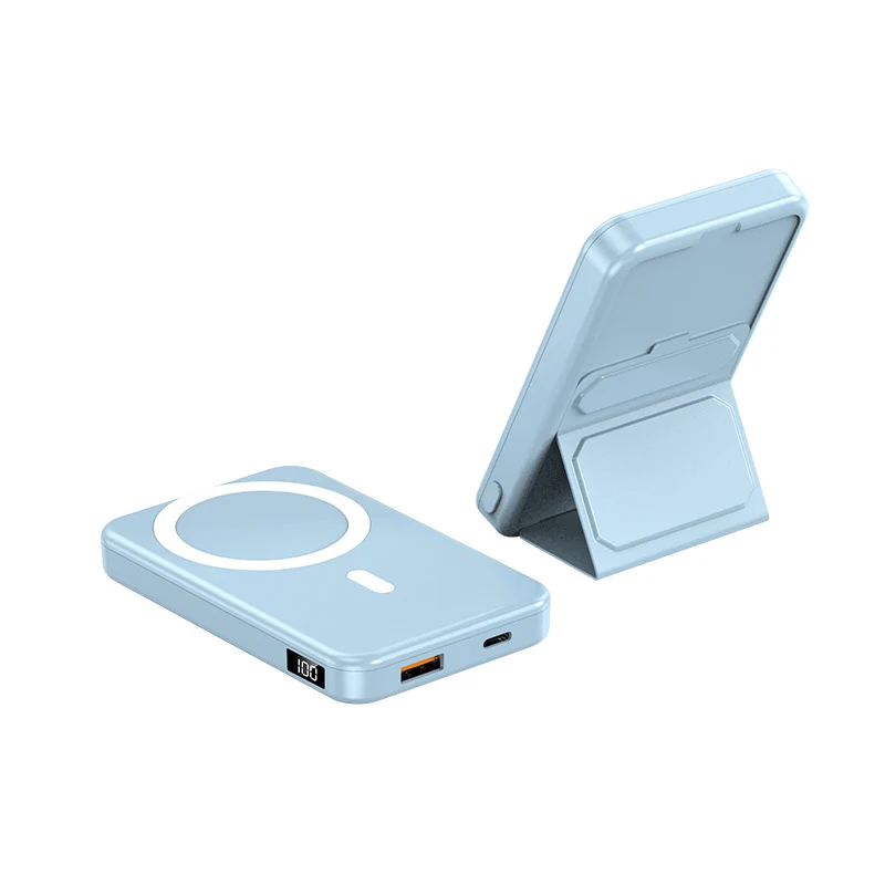 Tragbare Powerbank mit integriertem Ständer und LCD-Anzeige Skanto