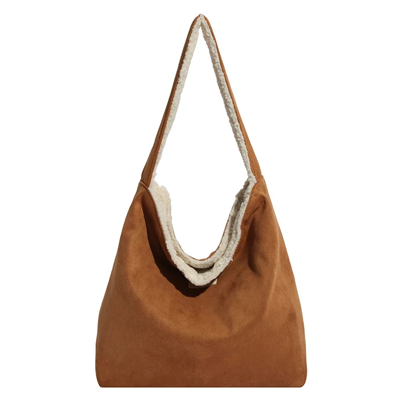 Gemütliche Faux Suede Schultertasche