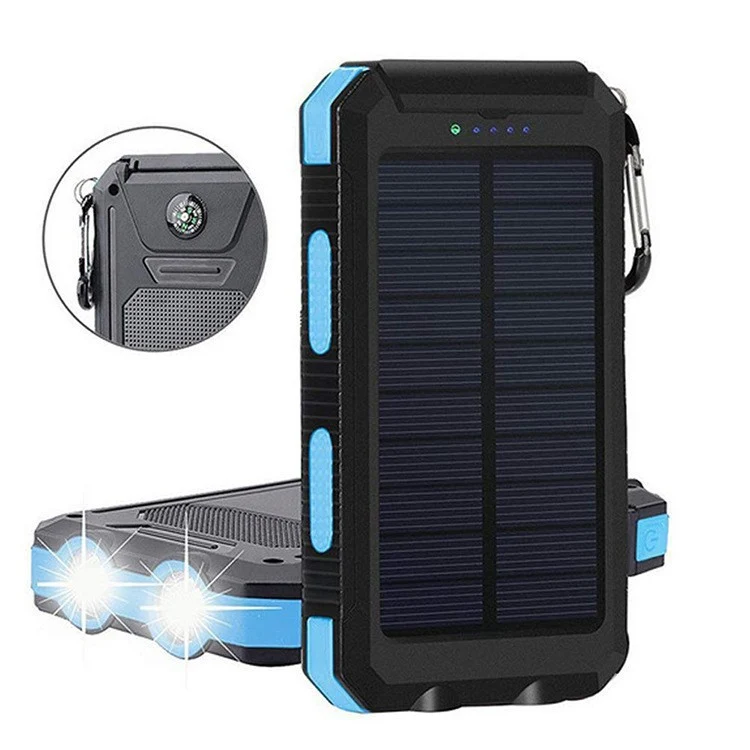 Solarbetriebene Powerbank mit robustem Gehäuse und integrierter LED-Beleuchtung Skanto