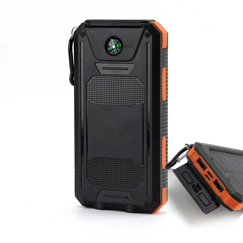 Solarbetriebene Powerbank mit robustem Gehäuse und integrierter LED-Beleuchtung Skanto