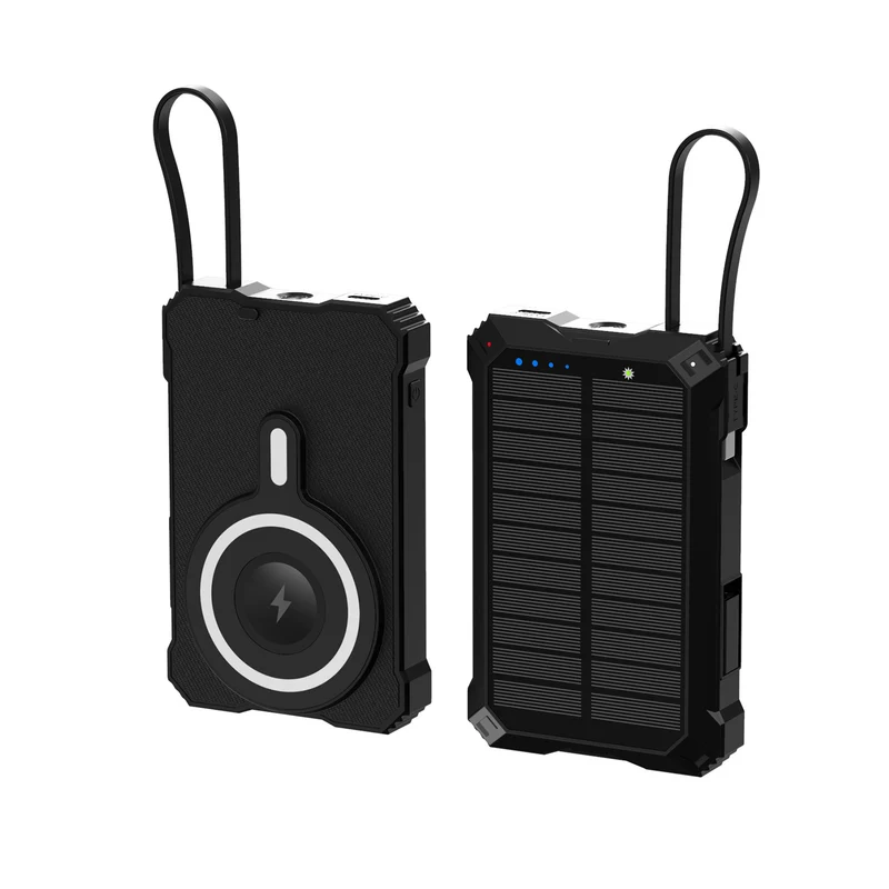 Solarbetriebene Powerbank mit kabellosem Ladegerät Skanto