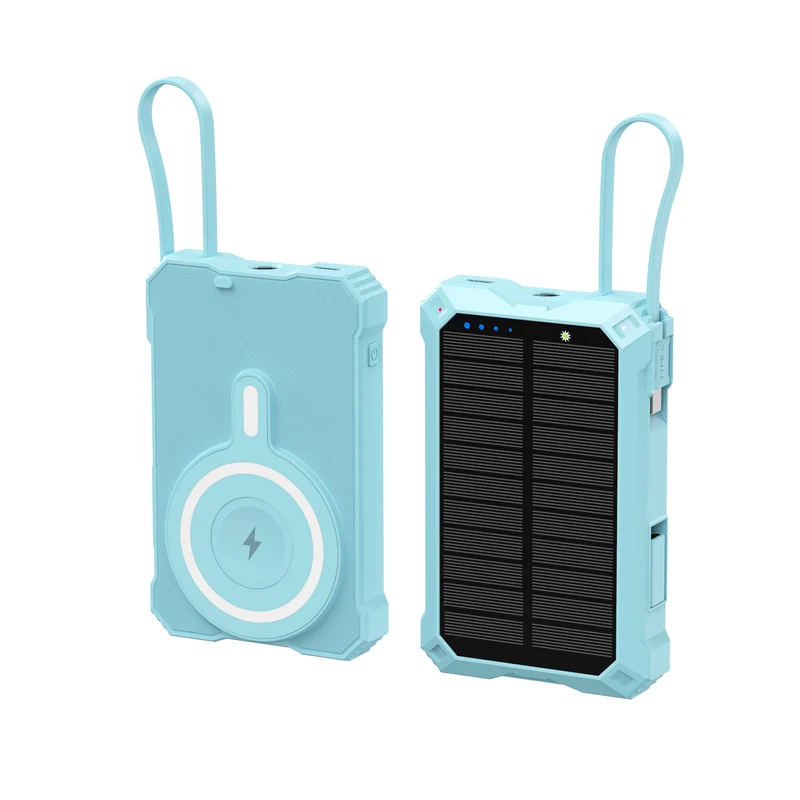 Solarbetriebene Powerbank mit kabellosem Ladegerät Skanto