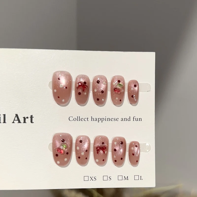 Dekoratives Nagelkunst-Set mit Kirschblütenmuster