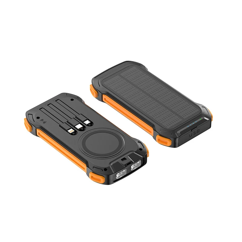 Solar-Powerbank mit Multifunktionsanschlüssen und LED-Licht Skanto