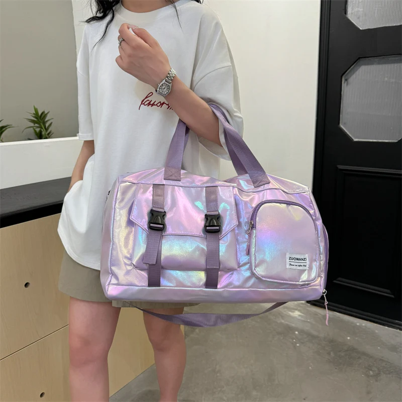 Iridescent Multi-Pocket Sport Duffel Bag Brehn