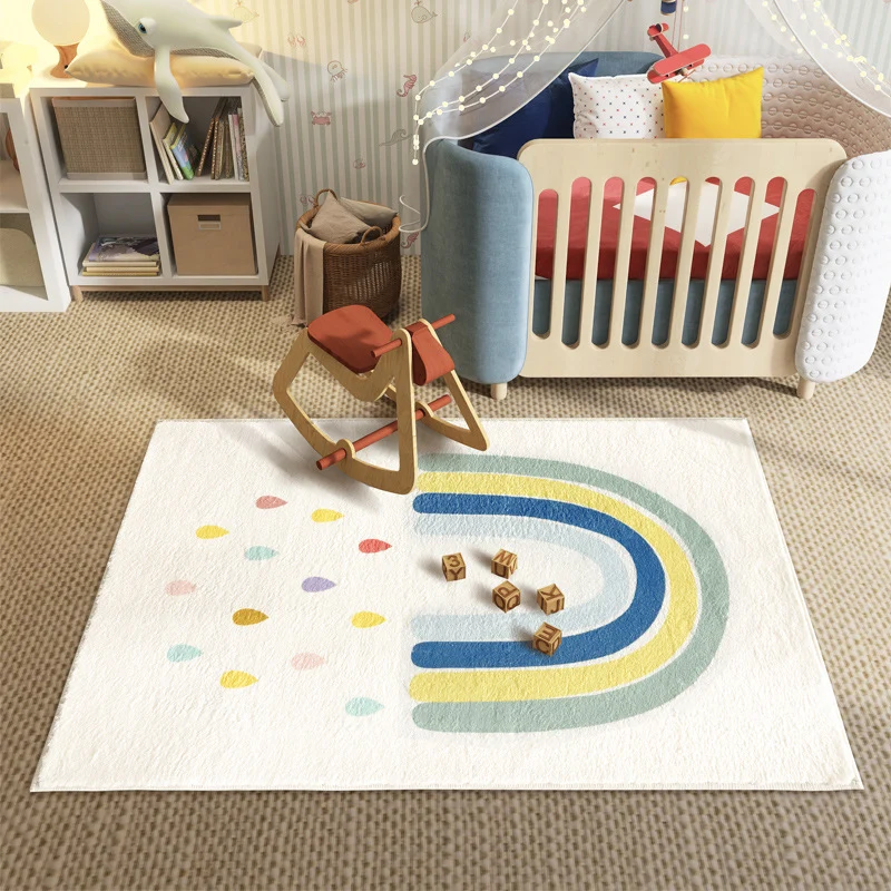 Kinderspielteppich im Regenbogen-Thema