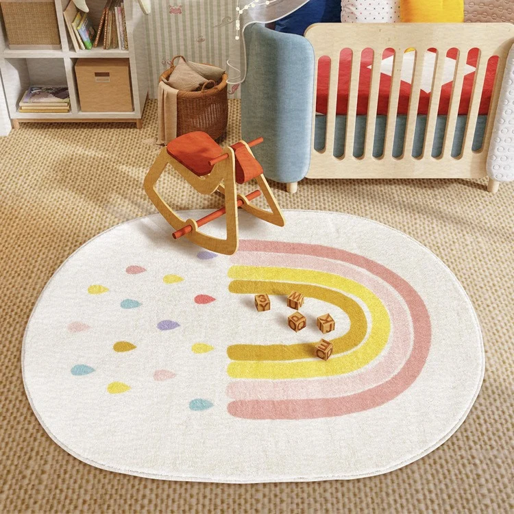 Kinderspielteppich im Regenbogen-Thema