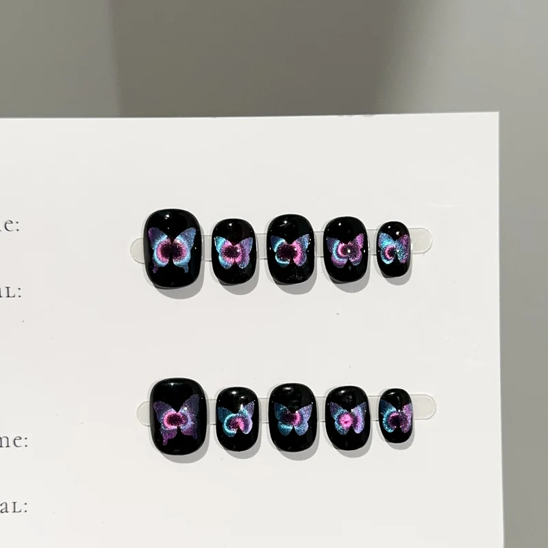 Künstlerisches Schmetterlings-Thema Press-On Nagelset