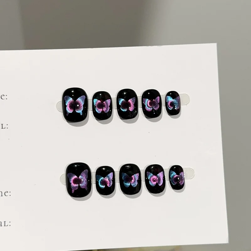 Künstlerisches Schmetterlings-Thema Press-On Nagelset