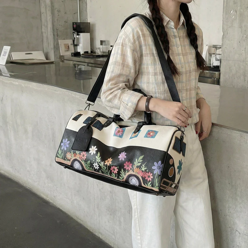 Blumenmuster Canvas Duffle Bag Brehn