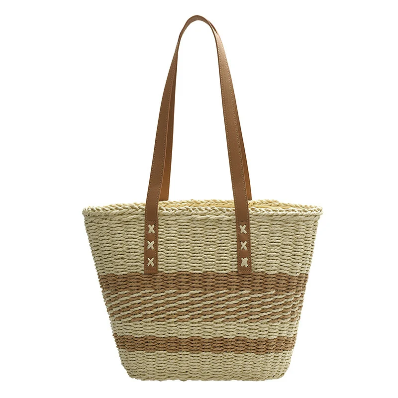 Komfortable Strandtasche mit Ledergriffen Skanto