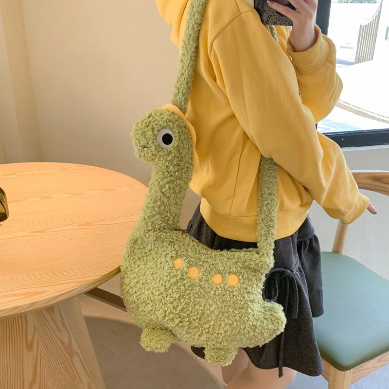 Niedlicher Dinosaurier-Themen Plüsch Umhängetasche