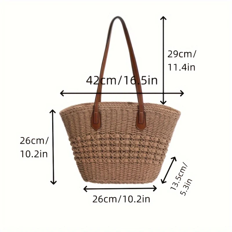Handtasche mit geflochtenem Design und Ledergriff Skanto