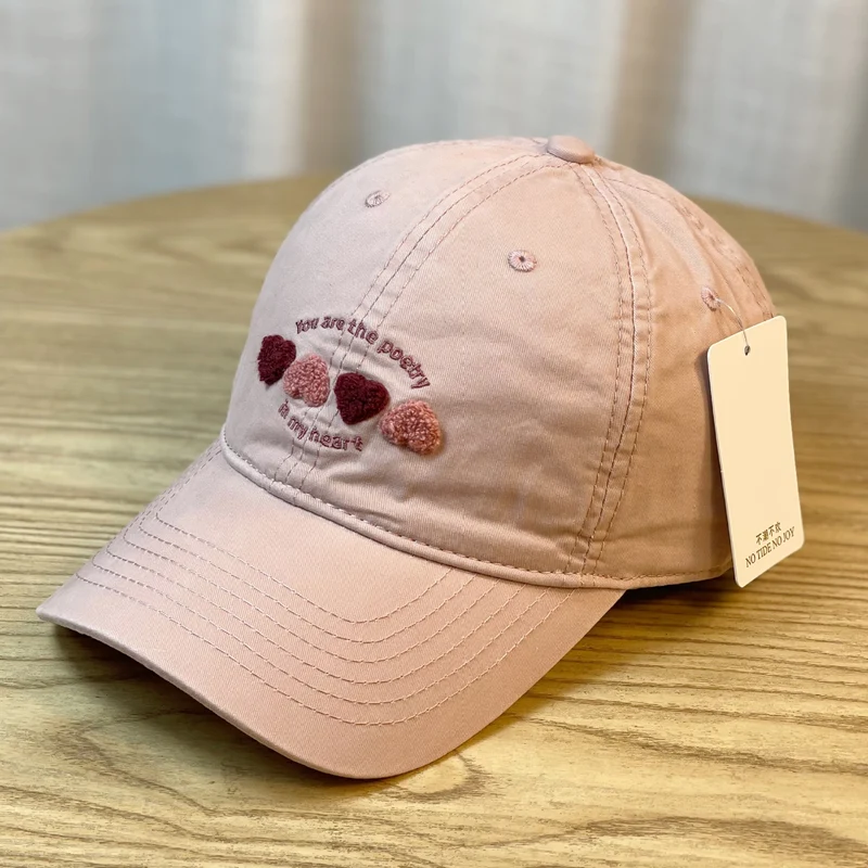 Skanto Bestickte Baseballkappe für Damen mit Herzmotiv Skanto