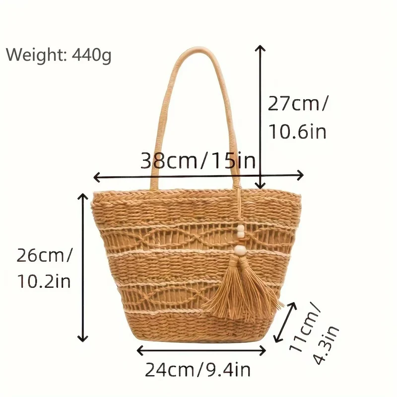 Handtasche aus handgewebtem Naturmaterial Skanto