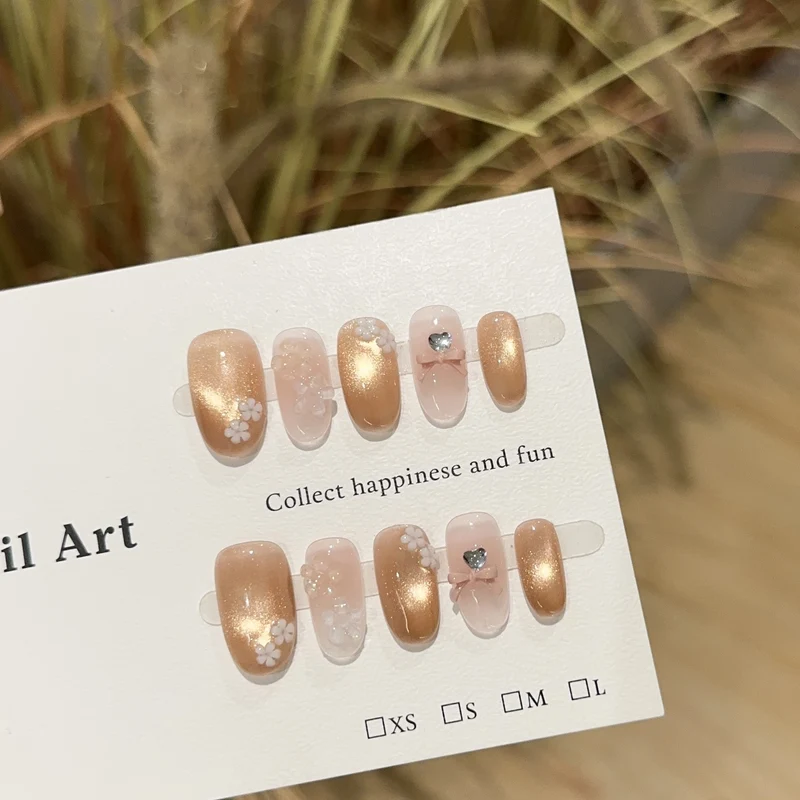 Künstlerisches Floral Press-On Nagelkunst Set