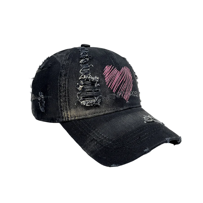 Damen Baseballkappe im Used-Look mit Herzstickerei, Skanto